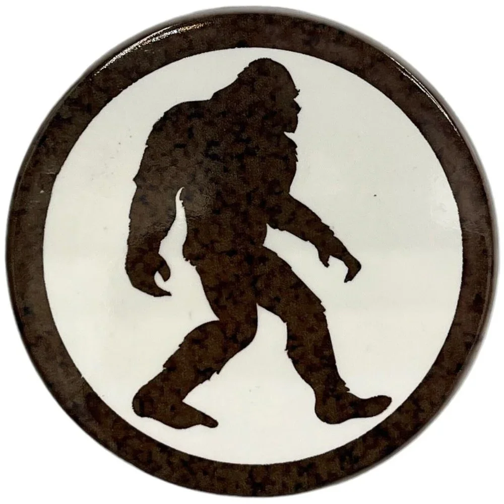 Sasquatch Big Foot Silhouette Marble Pattern Coasters Round Stone Coaster Set